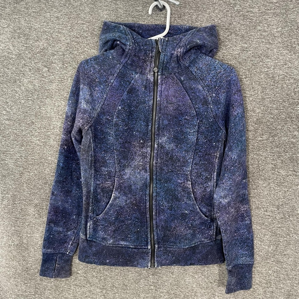Lululemon Scuba‎ Hoodie Womens 6 Blue Galaxy Light Cotton Fleece Sweatshirt